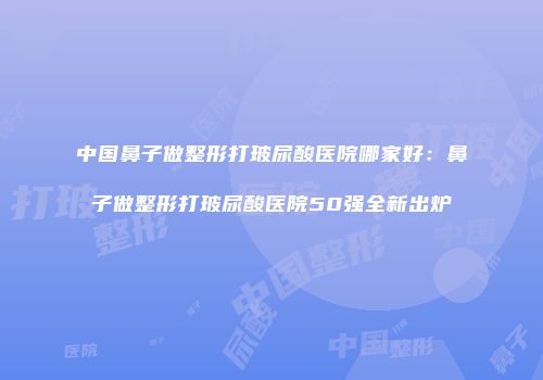 中国鼻子做整形打玻尿酸医院哪家好：鼻子做整形打玻尿酸医院50强全新出炉