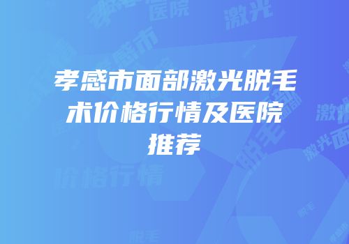 孝感市面部激光脱毛术价格行情及医院推荐