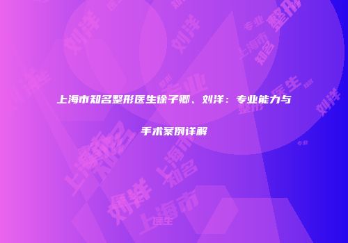 上海市知名整形医生徐子卿、刘洋：专业能力与手术案例详解