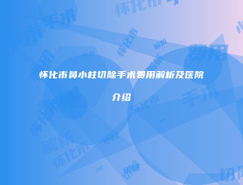 怀化市鼻小柱切除手术费用解析及医院介绍