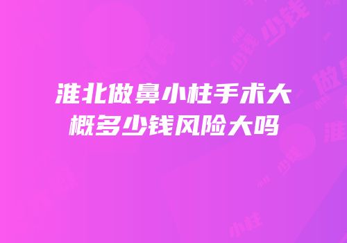 淮北做鼻小柱手术大概多少钱风险大吗