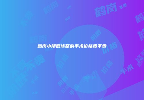 鹤岗小阴唇修整的手术价格贵不贵