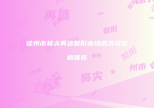 徐州市鼻尖再造整形市场概况及价格推荐