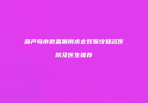 葫芦岛市微晶磨削术去妊娠纹知名医院及医生推荐