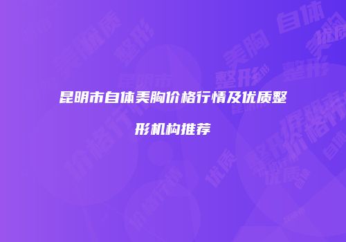 昆明市自体美胸价格行情及优质整形机构推荐