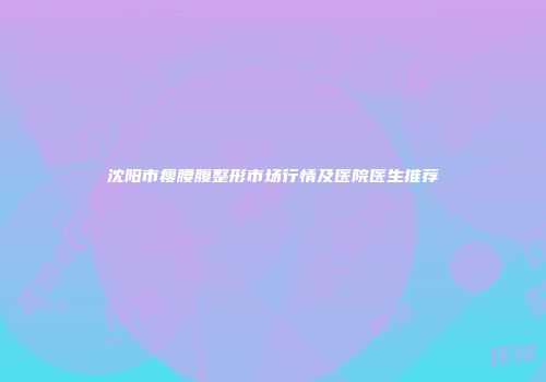 沈阳市瘦腰腹整形市场行情及医院医生推荐