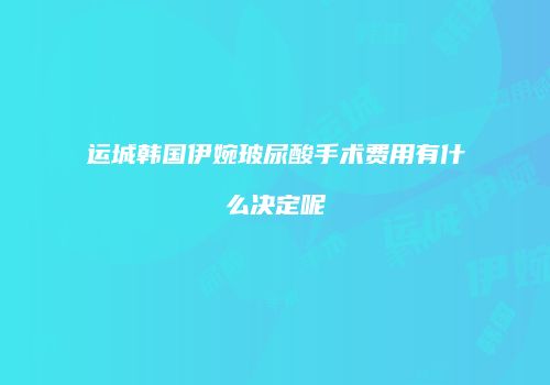 运城韩国伊婉玻尿酸手术费用有什么决定呢