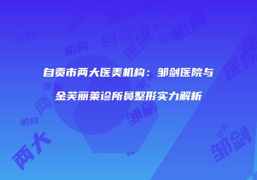 自贡市两大医美机构：邹剑医院与金芙丽莱诊所鼻整形实力解析
