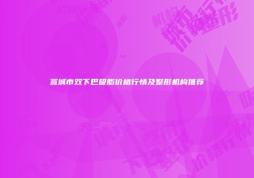宣城市双下巴吸脂价格行情及整形机构推荐