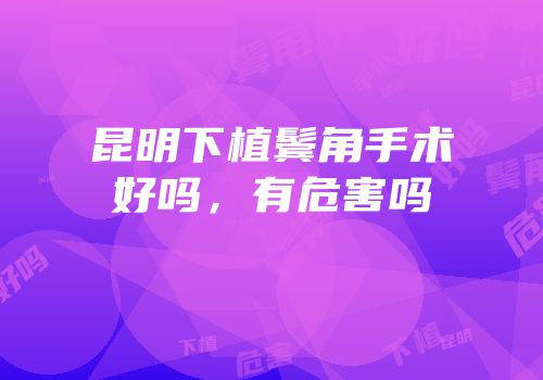 昆明下植鬓角手术好吗，有危害吗