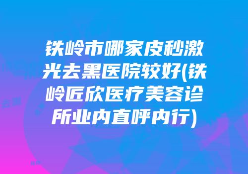 铁岭市哪家皮秒激光去黑医院较好(铁岭匠欣医疗美容诊所业内直呼内行)