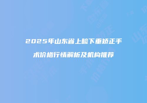 2025年山东省上睑下垂矫正手术价格行情解析及机构推荐