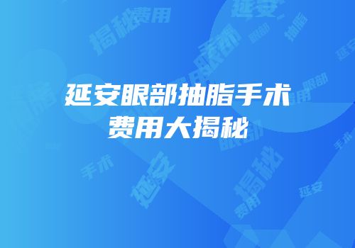 延安眼部抽脂手术费用大揭秘