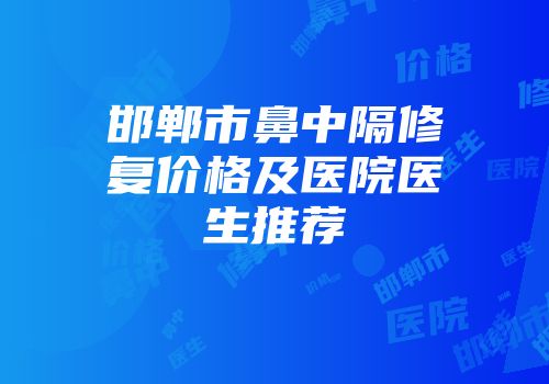 邯郸市鼻中隔修复价格及医院医生推荐