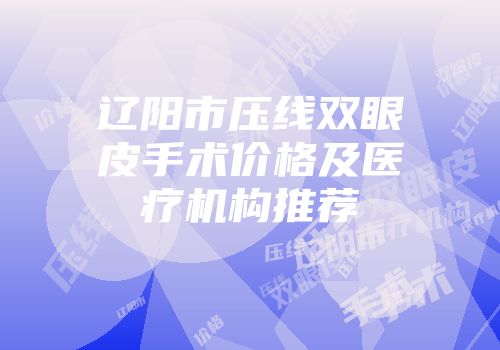 辽阳市压线双眼皮手术价格及医疗机构推荐