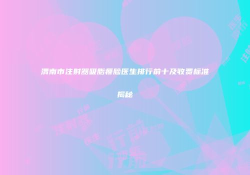 渭南市注射器吸脂瘦脸医生排行前十及收费标准揭秘