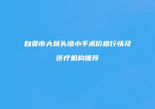 自贡市大鼻头缩小手术价格行情及医疗机构推荐