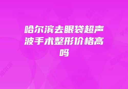 哈尔滨去眼袋超声波手术整形价格高吗
