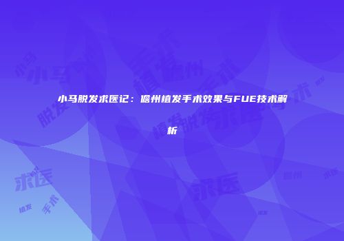 小马脱发求医记：儋州植发手术效果与FUE技术解析
