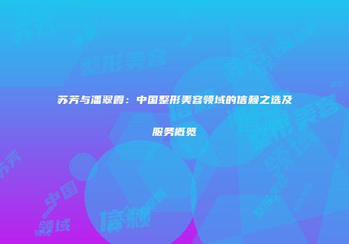苏芳与潘翠霞：中国整形美容领域的信赖之选及服务概览