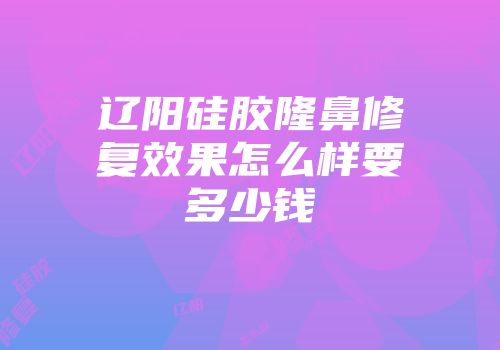 辽阳硅胶隆鼻修复效果怎么样要多少钱