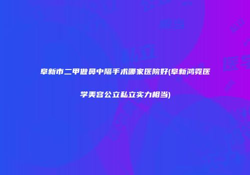 阜新市二甲做鼻中隔手术哪家医院好(阜新鸿霓医学美容公立私立实力相当)