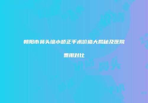 朝阳市鼻头缩小矫正手术价格大揭秘及医院费用对比