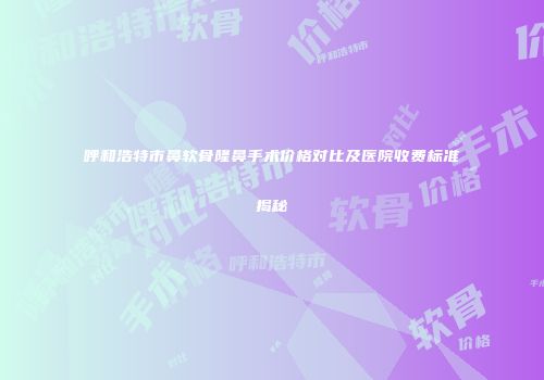 呼和浩特市鼻软骨隆鼻手术价格对比及医院收费标准揭秘