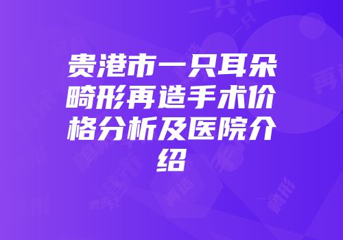 贵港市一只耳朵畸形再造手术价格分析及医院介绍