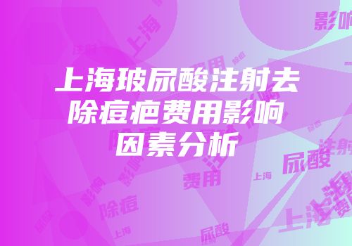 上海玻尿酸注射去除痘疤费用影响因素分析
