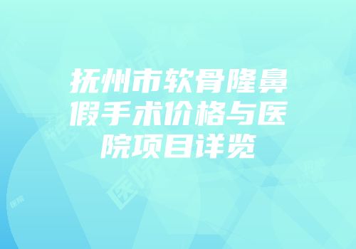 抚州市软骨隆鼻假手术价格与医院项目详览