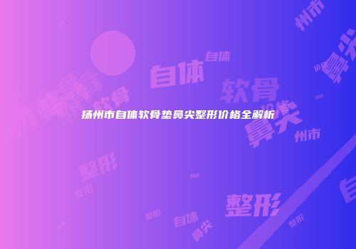 扬州市自体软骨垫鼻尖整形价格全解析