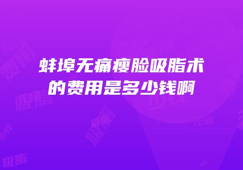 蚌埠无痛瘦脸吸脂术的费用是多少钱啊