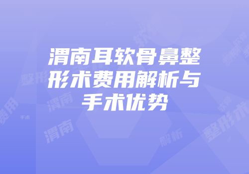 渭南耳软骨鼻整形术费用解析与手术优势