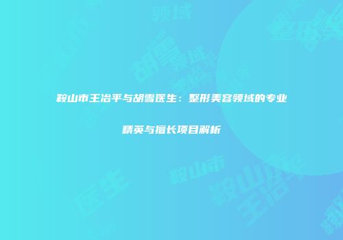 鞍山市王冶平与胡雪医生：整形美容领域的专业精英与擅长项目解析