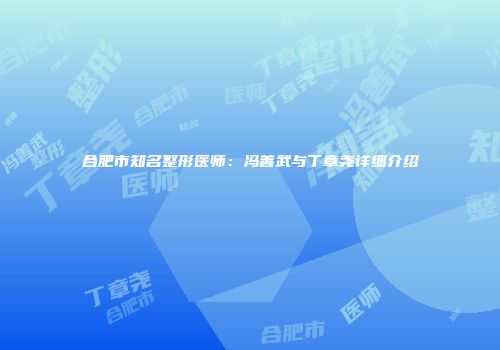 合肥市知名整形医师：冯善武与丁章尧详细介绍