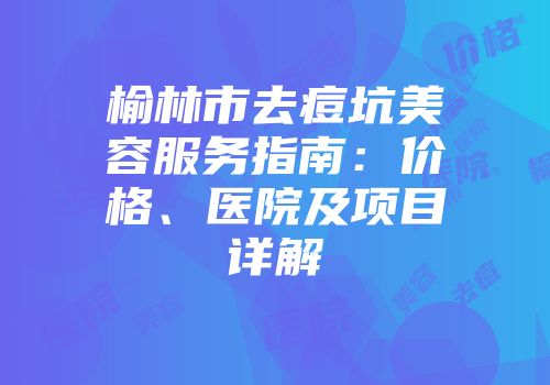榆林市去痘坑美容服务指南：价格、医院及项目详解