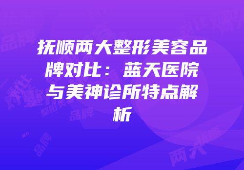 抚顺两大整形美容品牌对比：蓝天医院与美神诊所特点解析