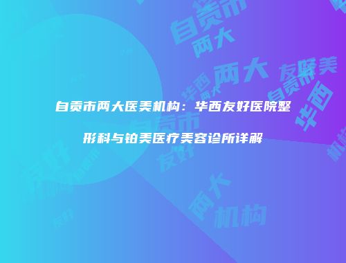 自贡市两大医美机构：华西友好医院整形科与铂美医疗美容诊所详解