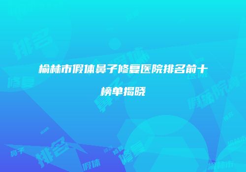 榆林市假体鼻子修复医院排名前十榜单揭晓