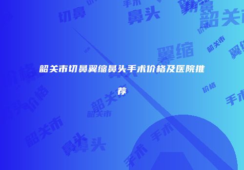 韶关市切鼻翼缩鼻头手术价格及医院推荐