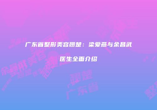 广东省整形美容翘楚：梁爱燕与余昌武医生全面介绍