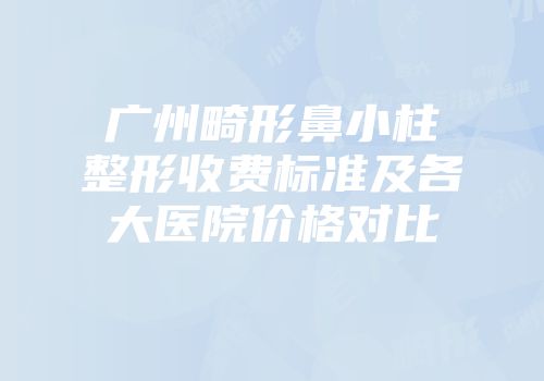 广州畸形鼻小柱整形收费标准及各大医院价格对比