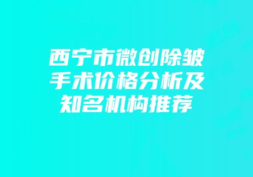 西宁市微创除皱手术价格分析及知名机构推荐