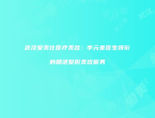 武汉爱美仕医疗美容：李元奎医生领衔的精湛整形美容服务