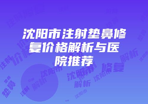 沈阳市注射垫鼻修复价格解析与医院推荐