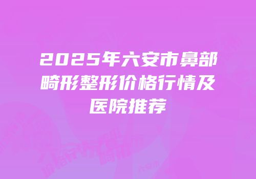 2025年六安市鼻部畸形整形价格行情及医院推荐