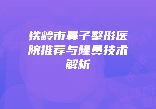 铁岭市鼻子整形医院推荐与隆鼻技术解析