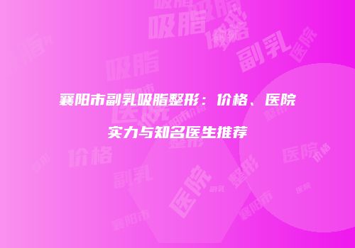 襄阳市副乳吸脂整形：价格、医院实力与知名医生推荐
