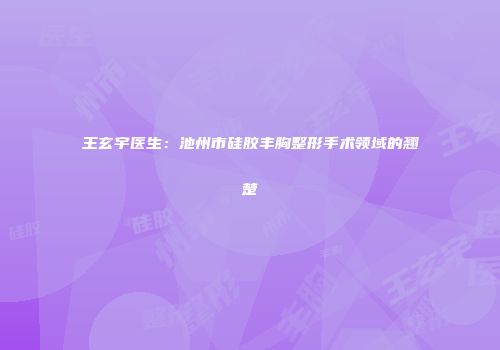王玄宇医生：池州市硅胶丰胸整形手术领域的翘楚